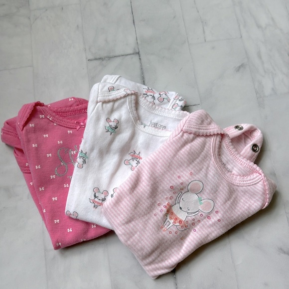 3 for $20 - Carter’s Set of 3 Ballerina Mouse Bodysuits - Picture 1 of 13